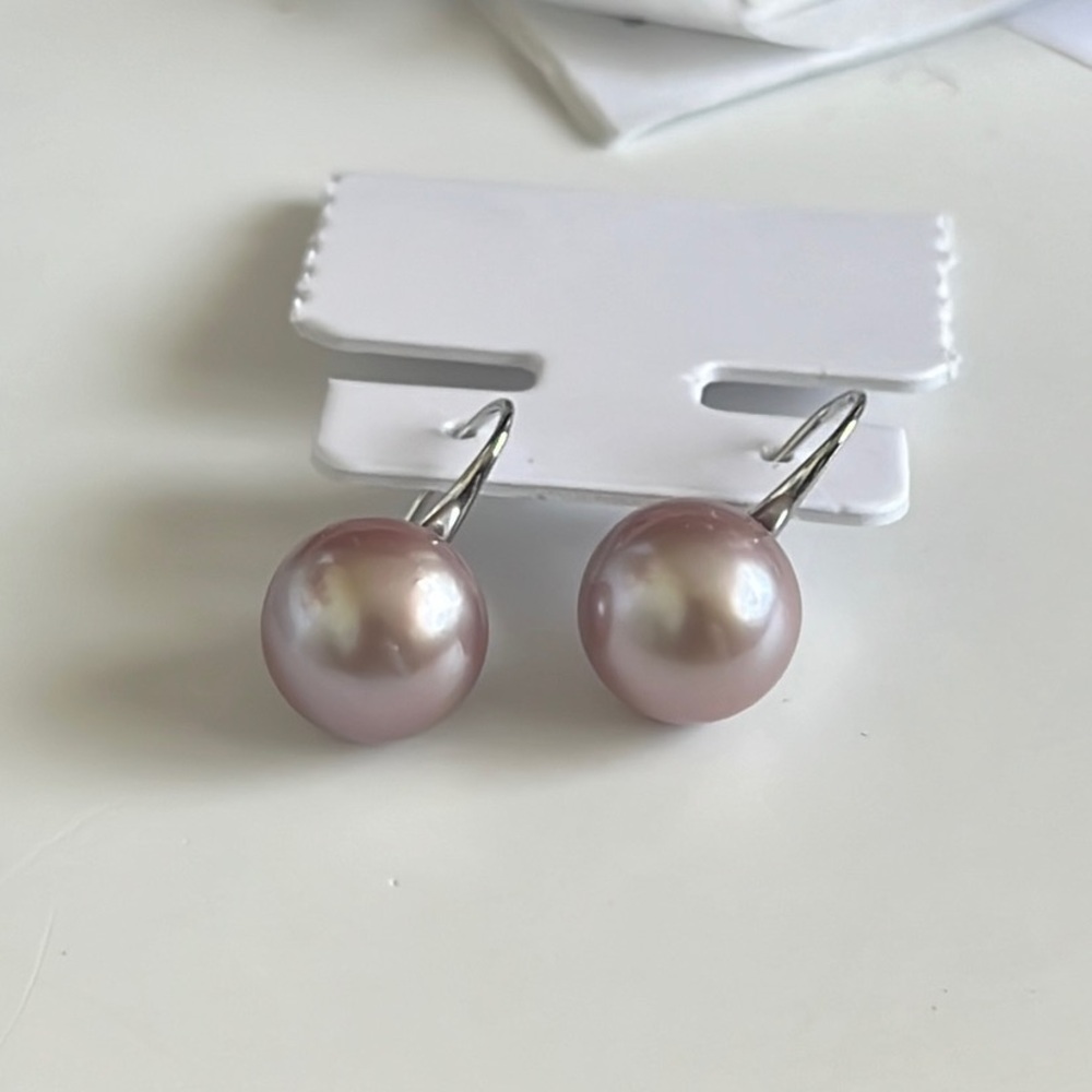 Purple Freshwater Pearl Drop Earrings
